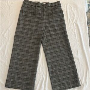 LOFT Gray Plaid Trousers